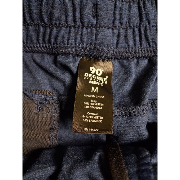 90 Degree by Reflex Men’s Joggers – Dark Blue Tapered Athletic Pants Zip Pocket - Picture 5 of 8